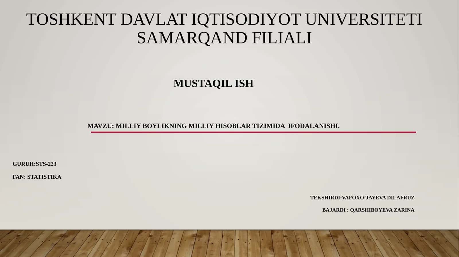 MILLIY BOYlikning MILLIY HISOB tizimida IFODALANISHI 1