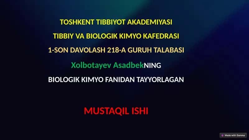 MEMBRANALAR BUZILISHLARINI PATOLOGIK JARAYON KELTIRIB CHIQARISHDAGI O'RNI 1
