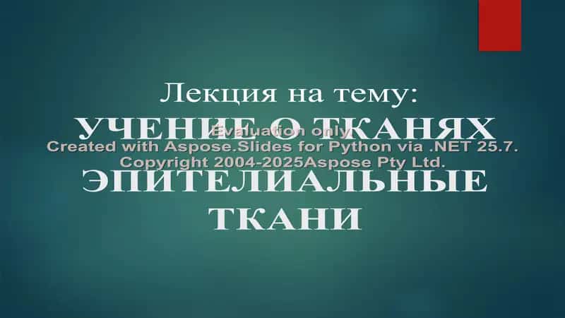 УЧЕНИЕ О ТКАНЯХ 1