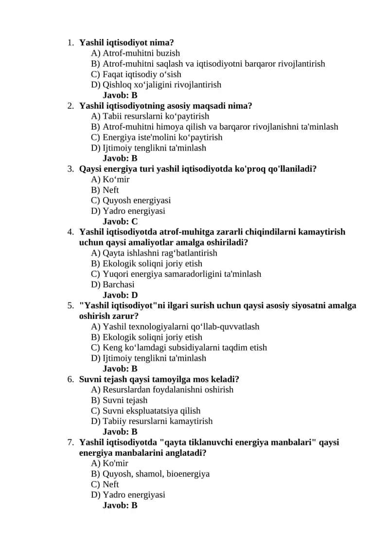 Yashil iqtisodiyot 1