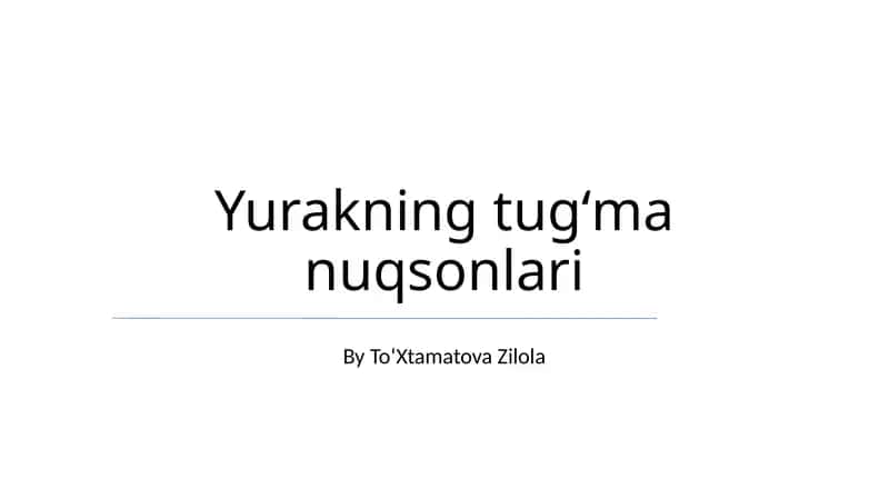 Yurakning tugʻma nuqsonlari 1