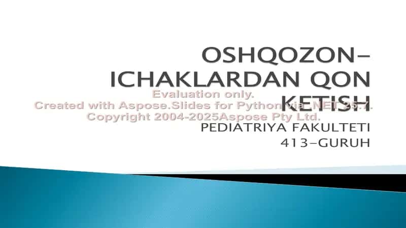 OSHQOZON-ICHAKLARDAN QON KETISH 1