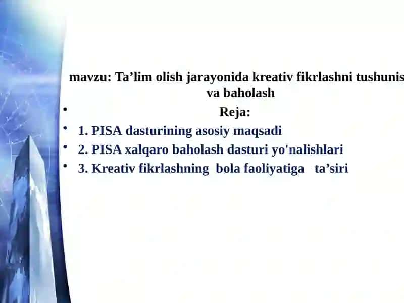 Kreativ fikrlashning bolafaoliyati