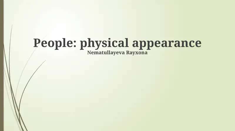 People: physical appearance 1