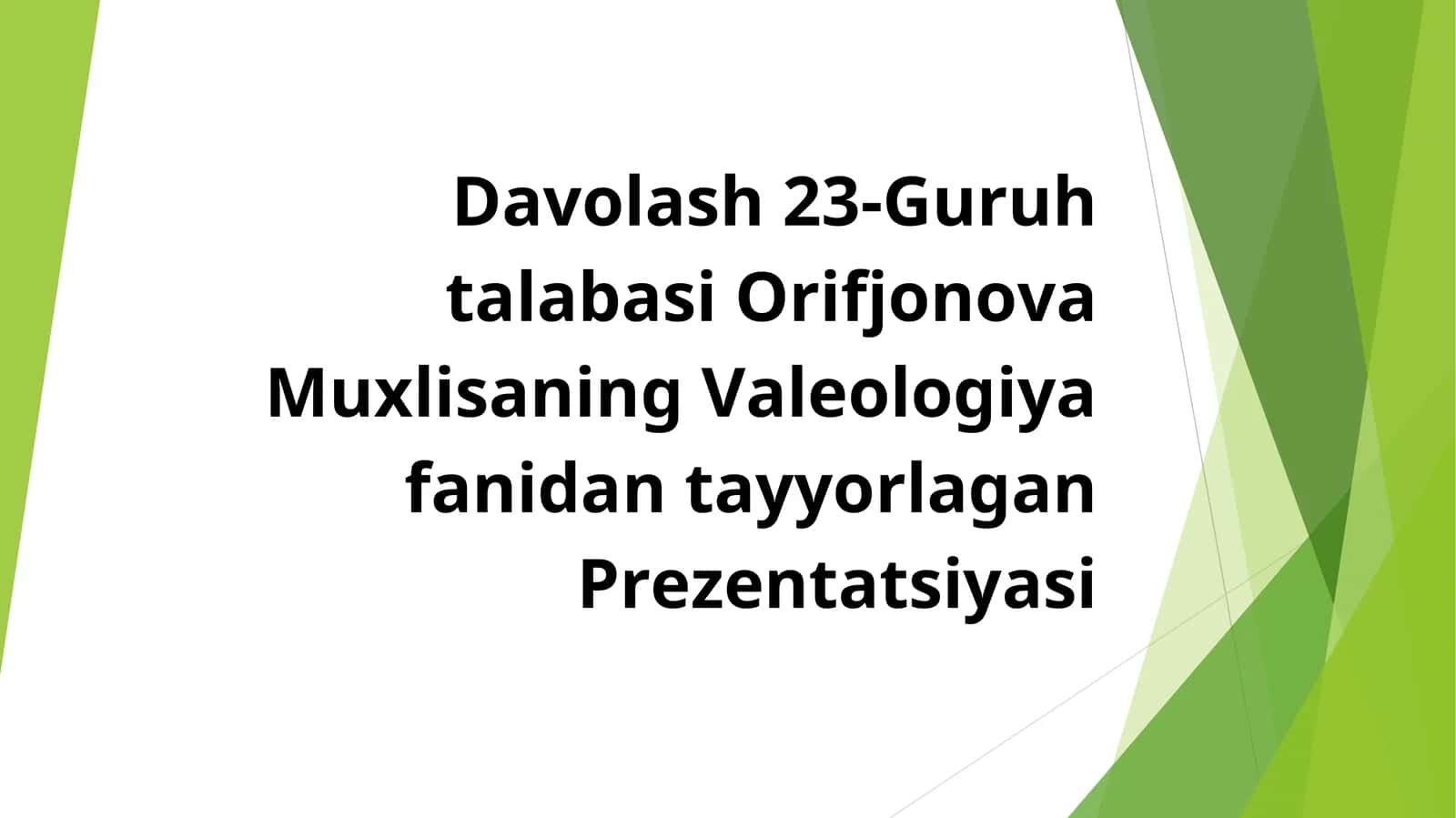 Salomatlikka tasir etuvchi xavf omillari va uning tasiri 1