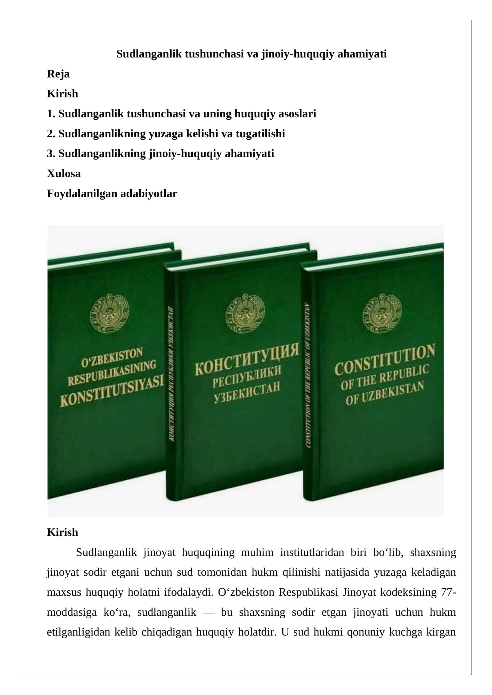 Sudlanganlik tushunchasi va jinoiy-huquqiy ahamiyati 1