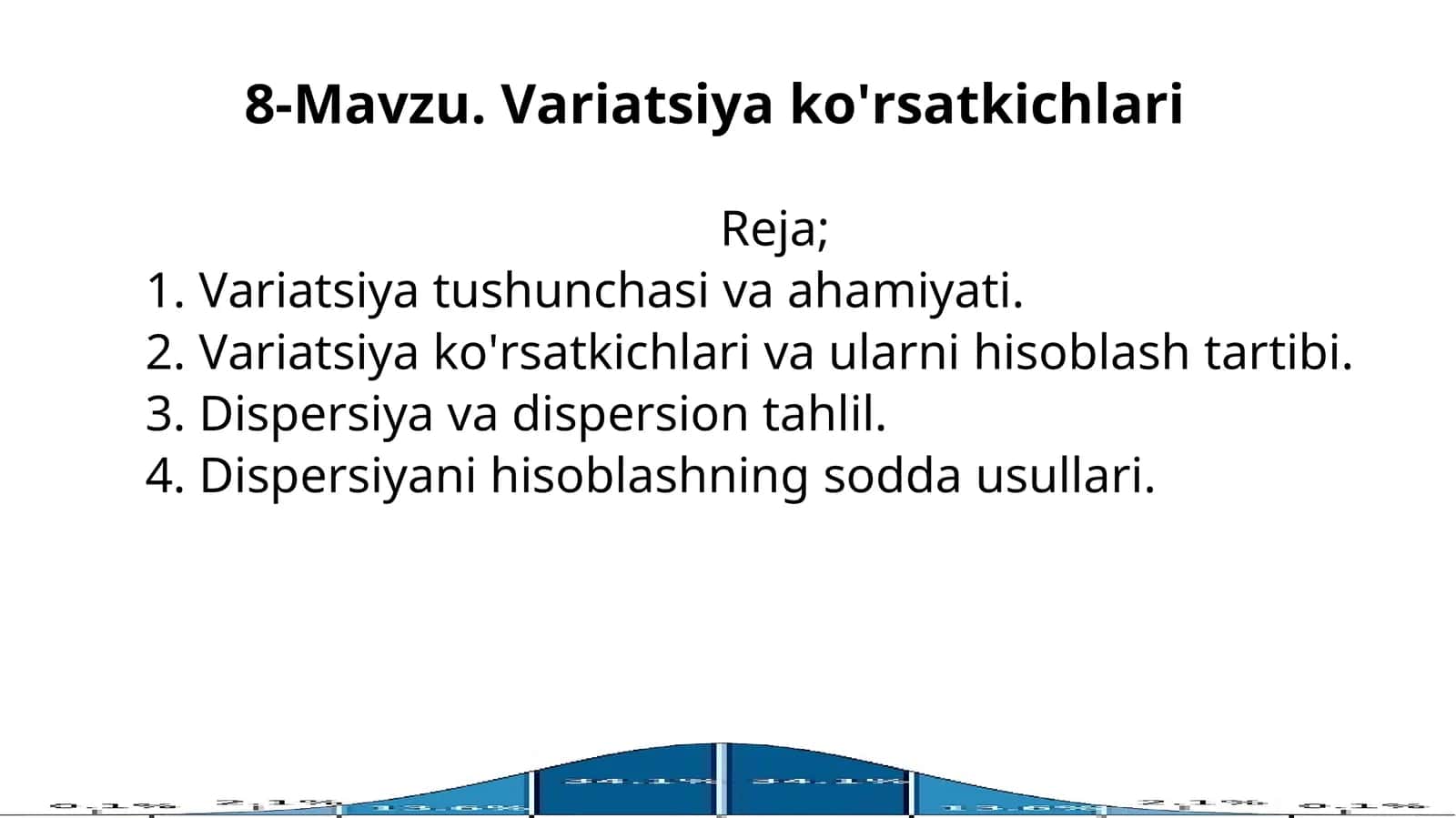 Variatsiya ko'rsatkichlari 1