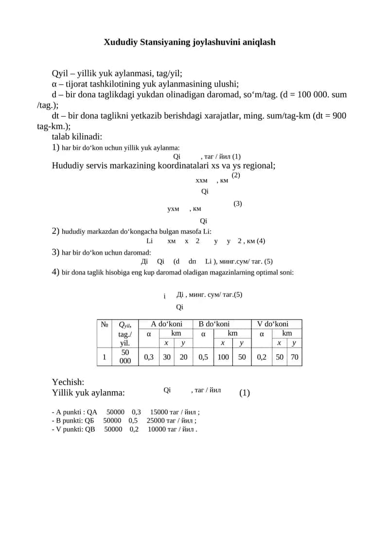 Xududiy Stansiyaning joylashuvini aniqlash 1