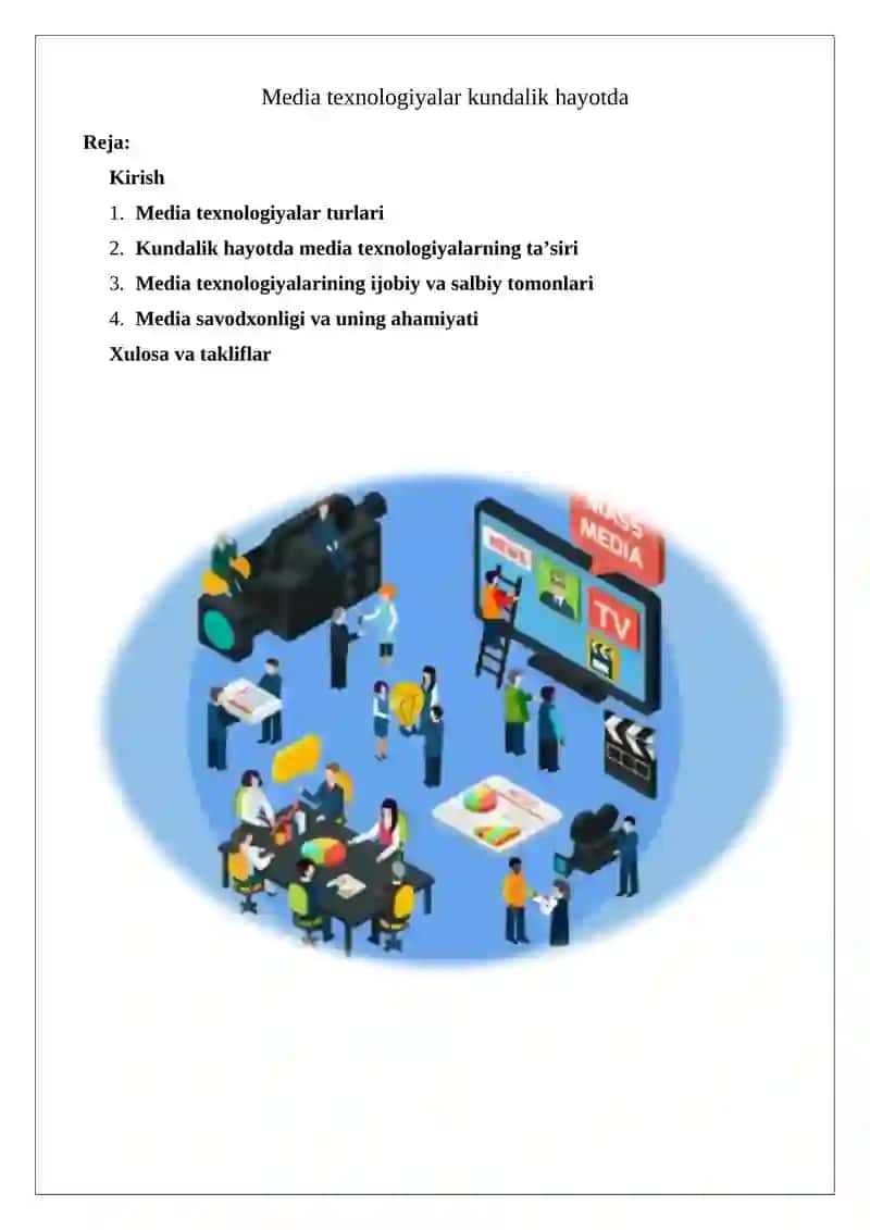 Media texnologiyalar kundalik hayotda
