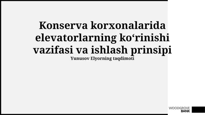 Konserva zavodlaridagi liftlarning ishlash printsipi 1