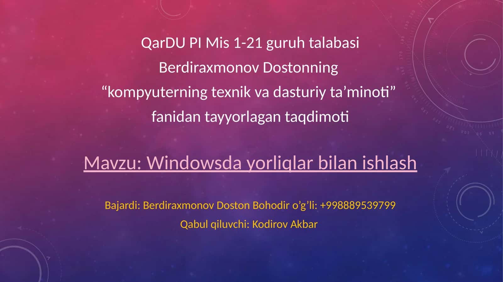 Windowsda tayyorliklar bilan ishlash 1