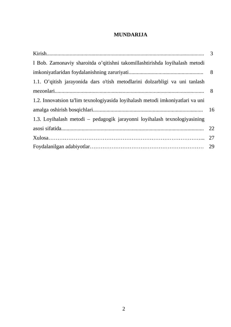 Proyekt metodining pedogogik, psixologik, metodik asoslari 1