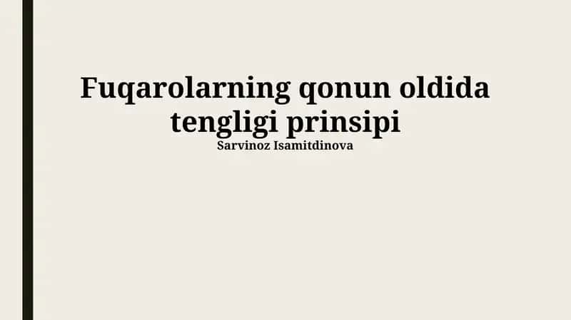 Tenglikning Konstitutsiyaviy Kafolatlari 1