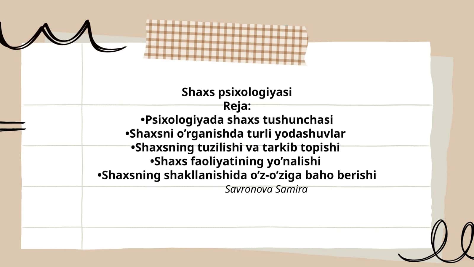Shaxs psixologiyasi 1