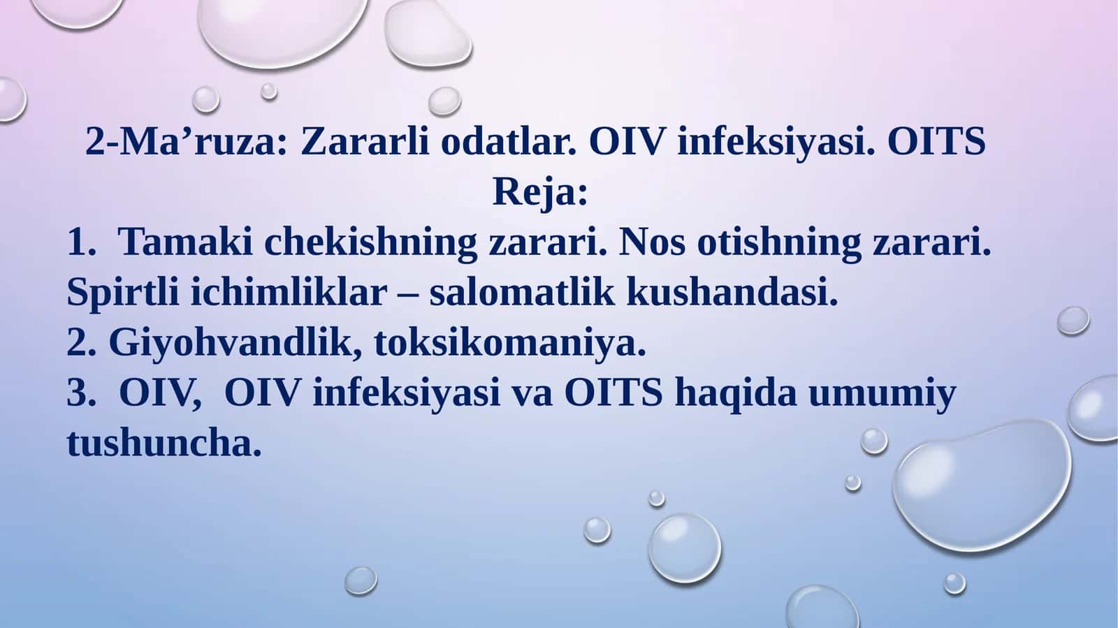 OIV, OIV infeksiyasi va OITS 1