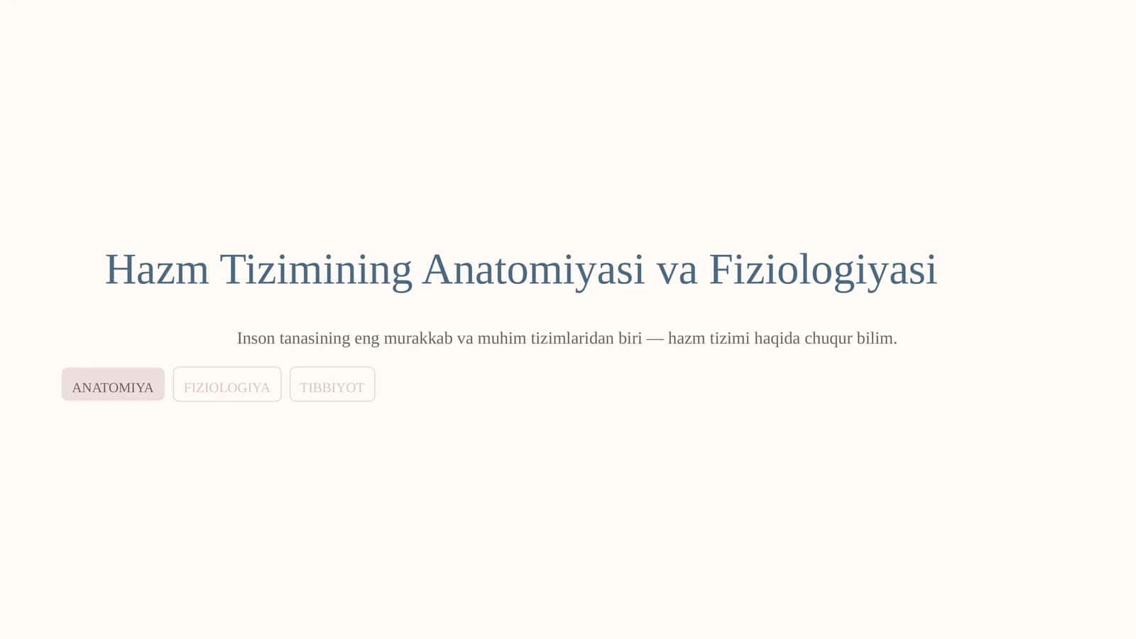 Hazm Tizimining Anatomiyasi va Fiziologiyasi 1