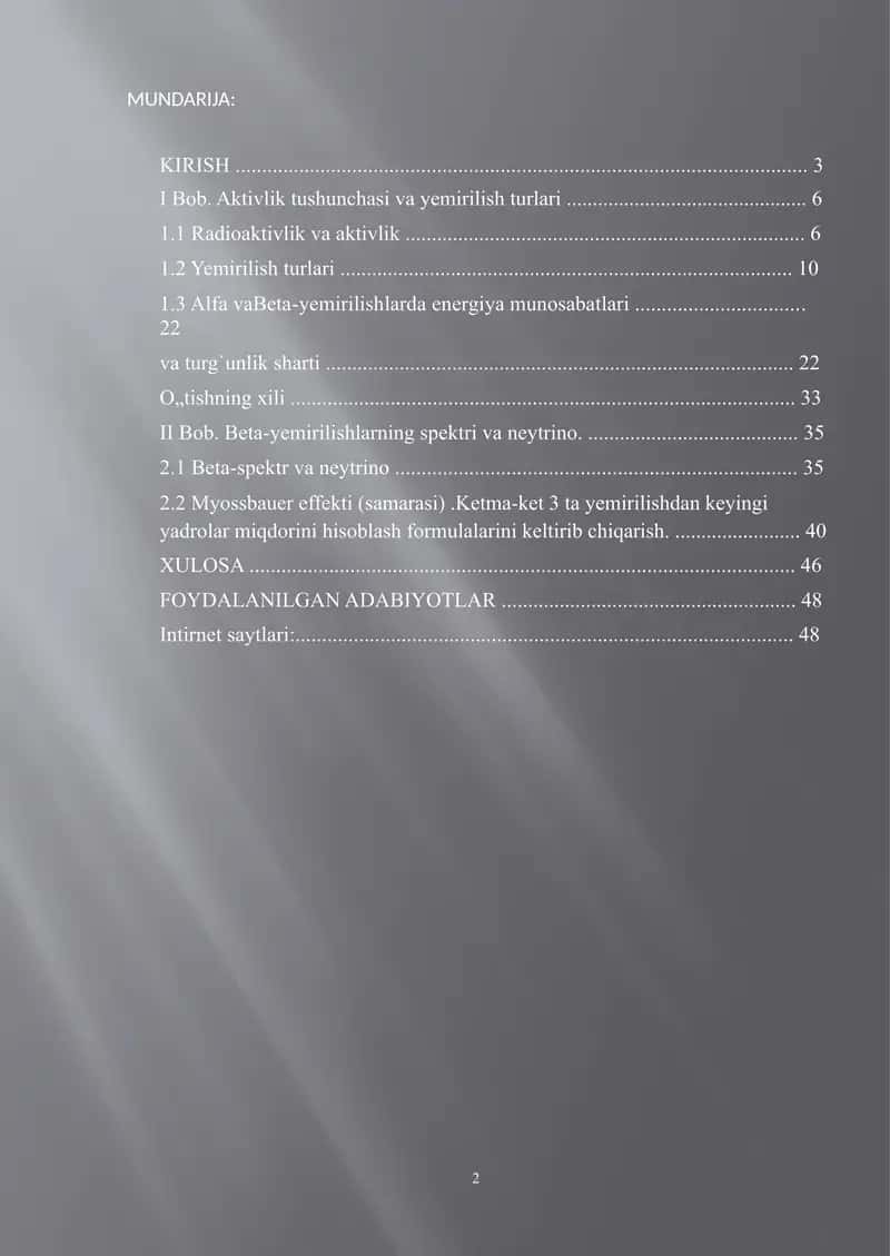 Radioaktivlik va aktivlik 1