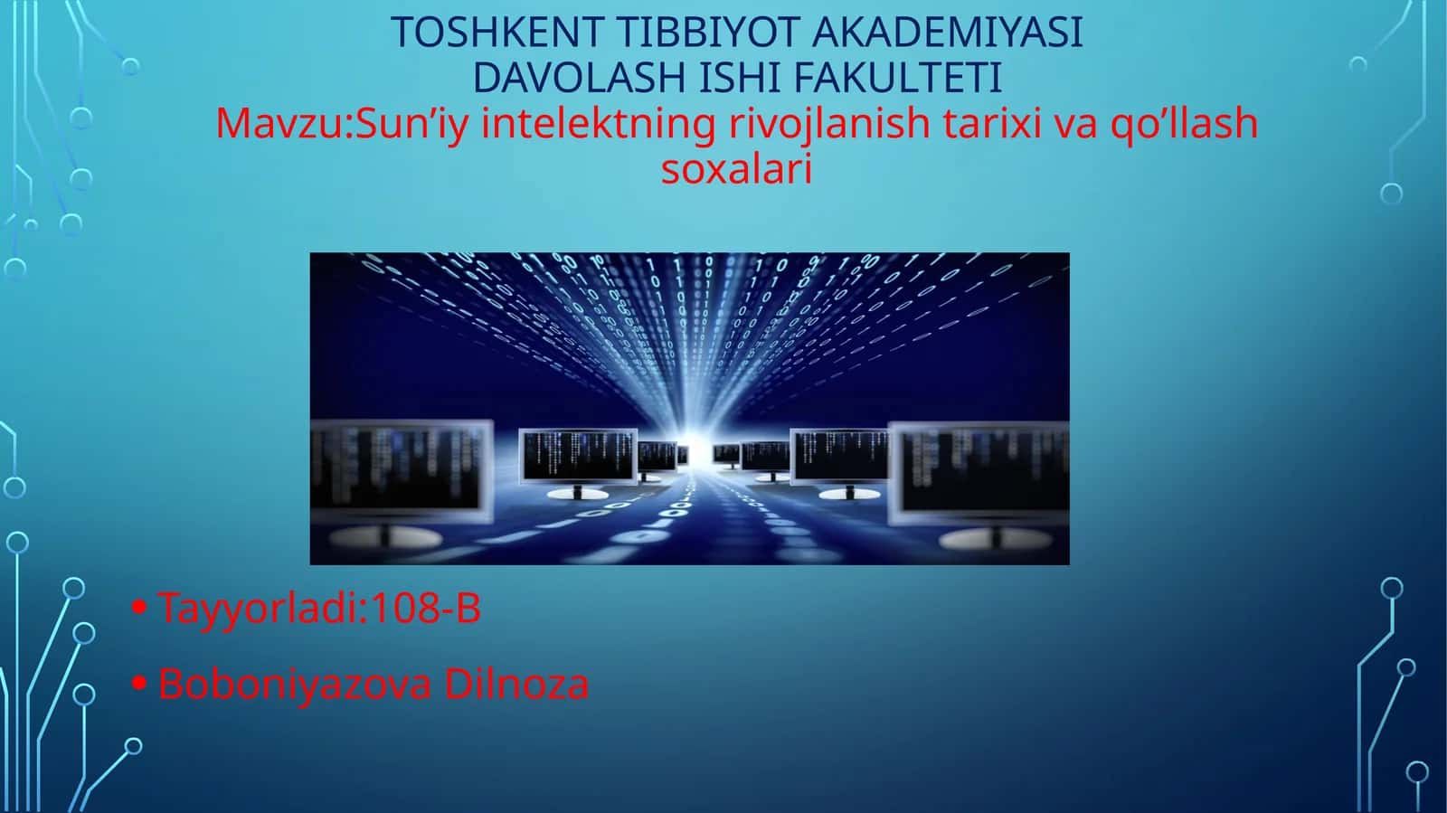 Sun’iy intellektning rivojlanish tarixi va qo’llash sohalari 1
