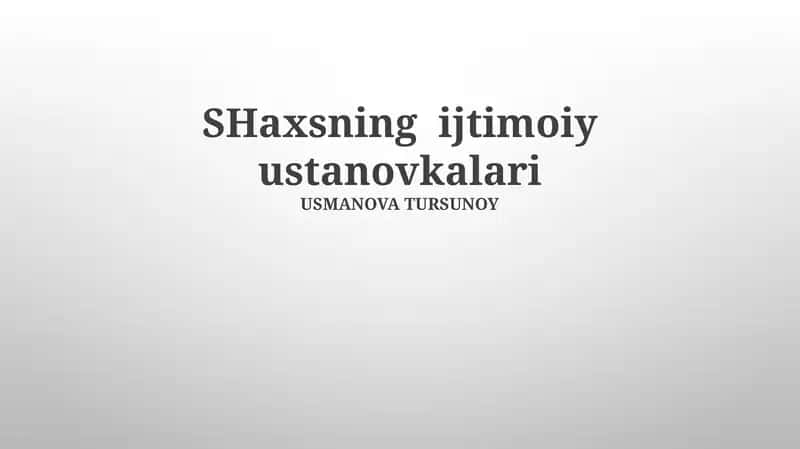 Shaxsning Sog'liqni Saqlash Instituti 1