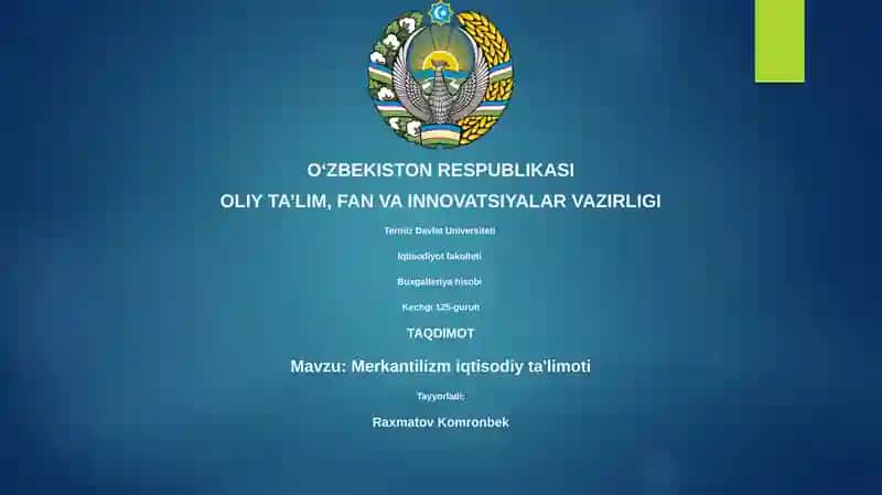 Merkantilizm iqtisodiy ta'limoti