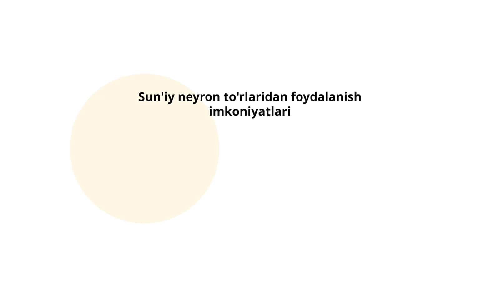 Sun'iy neyron to'rlaridan foydalanish imkoniyatlari 1