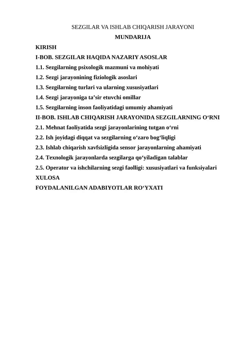 SEZGILAR VA ISHLAB CHIQARISH JARAYONI 1
