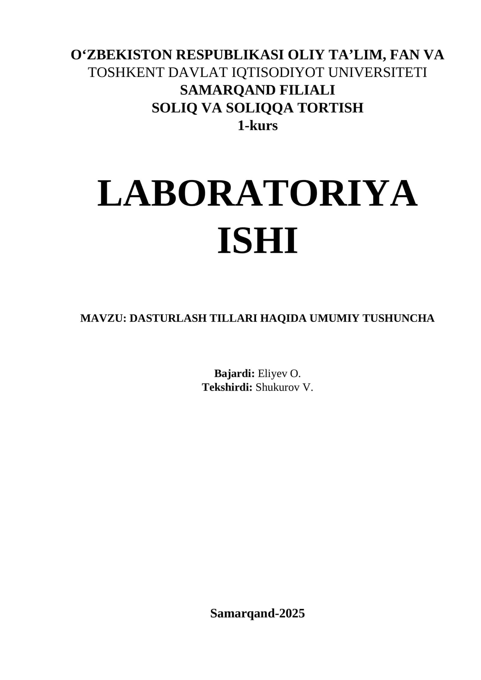 DASTURLASH TILLARI HAQIDA UMUMIY TUSHUNCHA 1