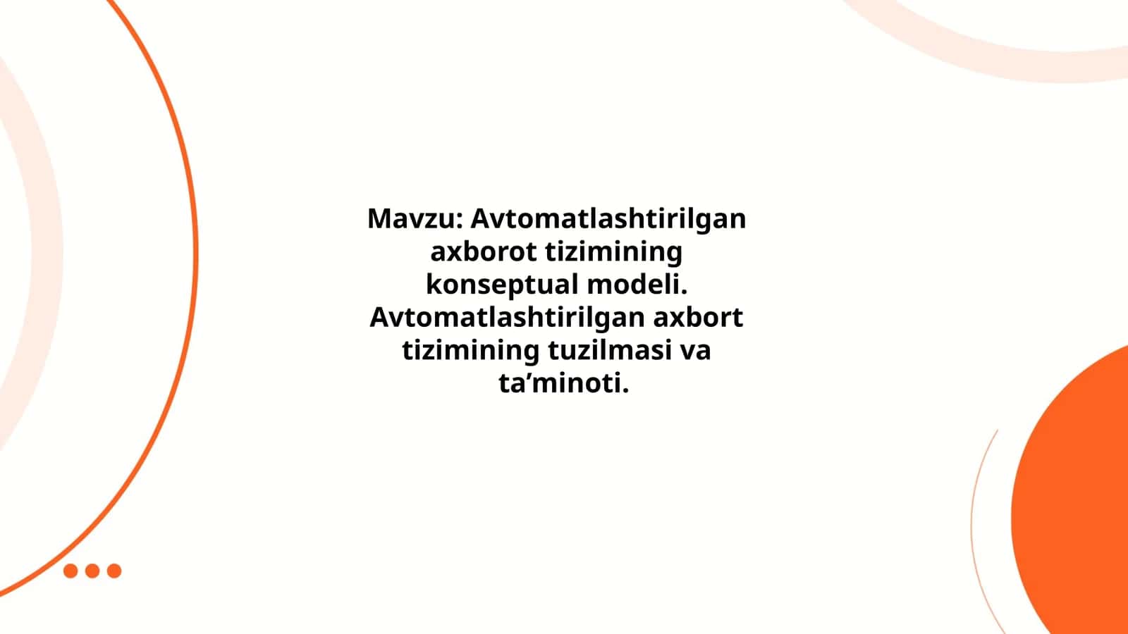 Avtomatlashtirilgan axborot tizimining konseptual modeli 1