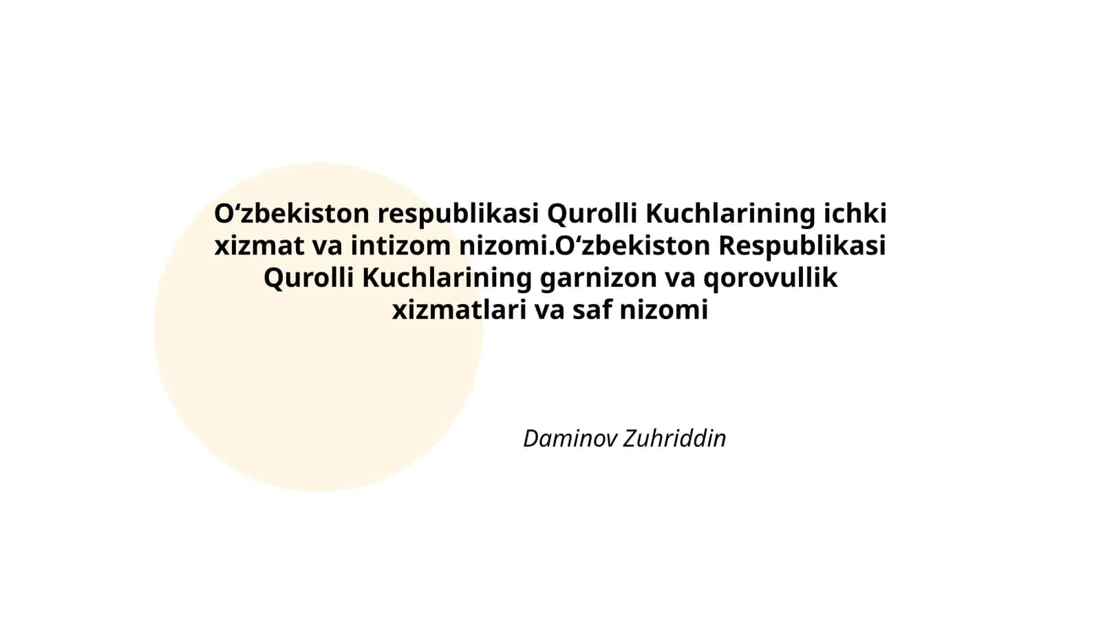 Qurolli Kuchlarining ichki xizmat va intizom nizomi 1
