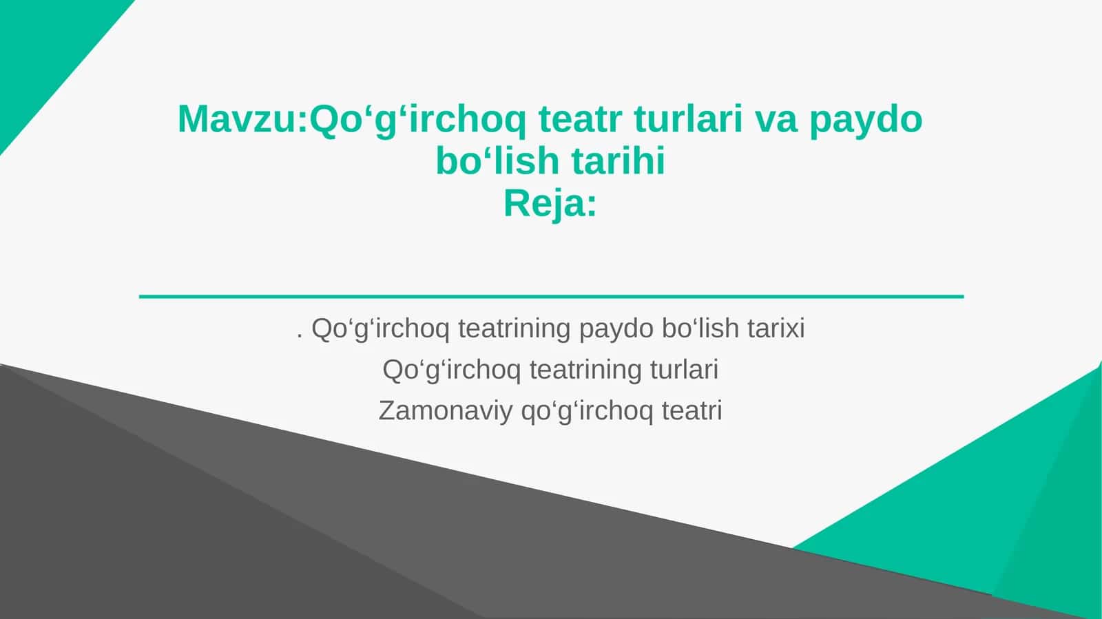 Qoʻgʻirchoq teatr turlari va paydo boʻlish tarixi 1