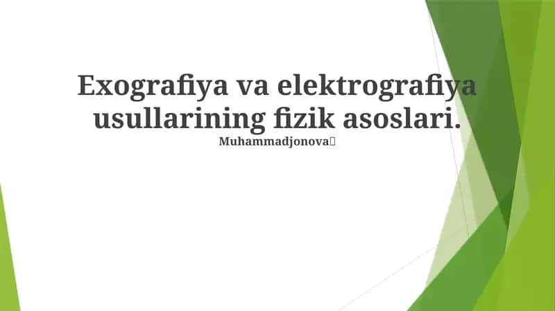 Elektrografiyada Ma'lumotlar Tahlili va Talqini 1