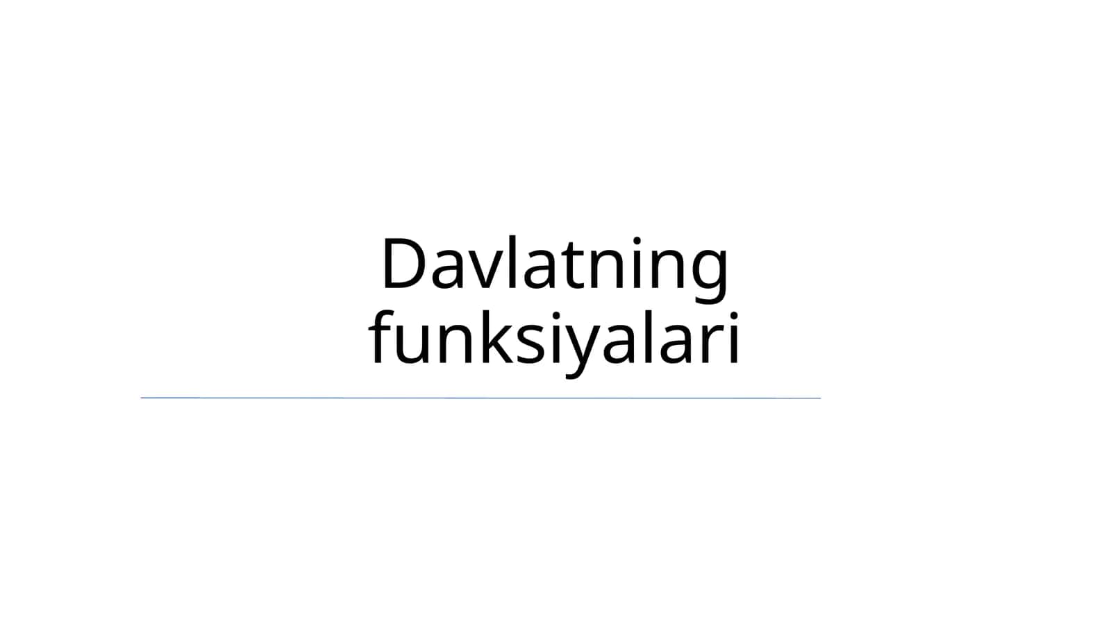 Davlatning funksiyalari 1
