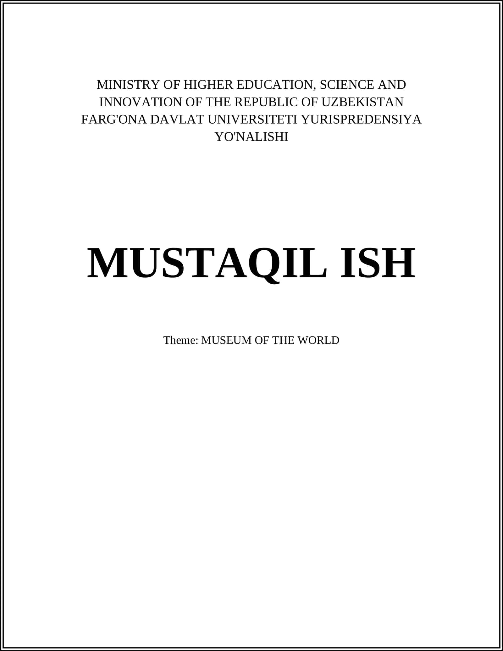 MUSEUM OF THE WORLD 1