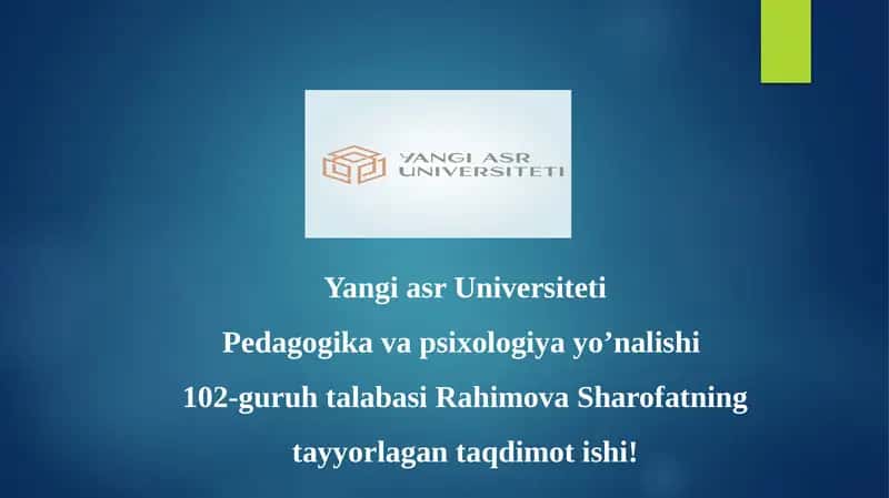 Psixologik maslahatda aloqa o'rnatish 1