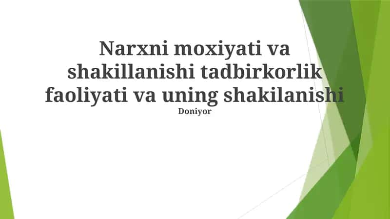 Tadbirkorlikni rivojlantirish strategiyasi 1