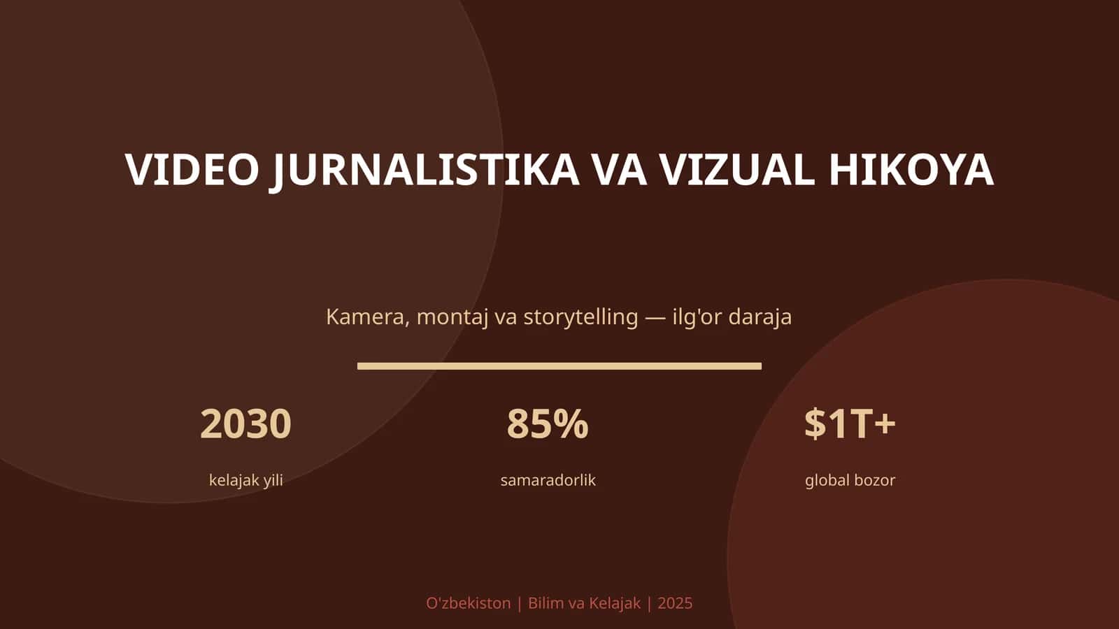 VIDEO JURNALISTIKA VA VIZUAL HIKOYA 1