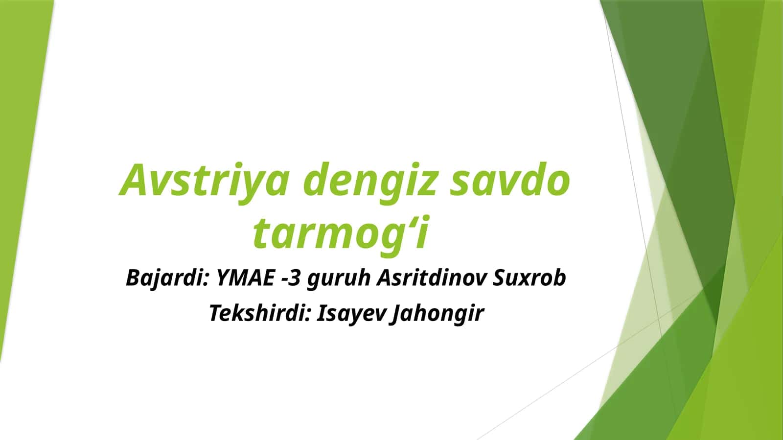Avstriya dengiz savdo tarmogʻi 1