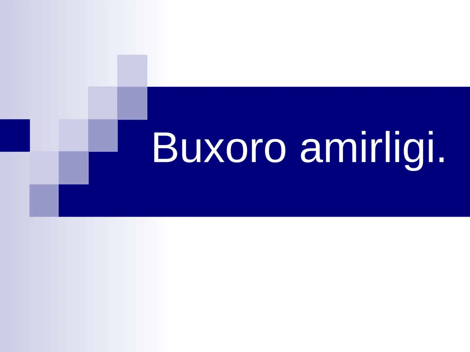 Buxoro amirligi 1