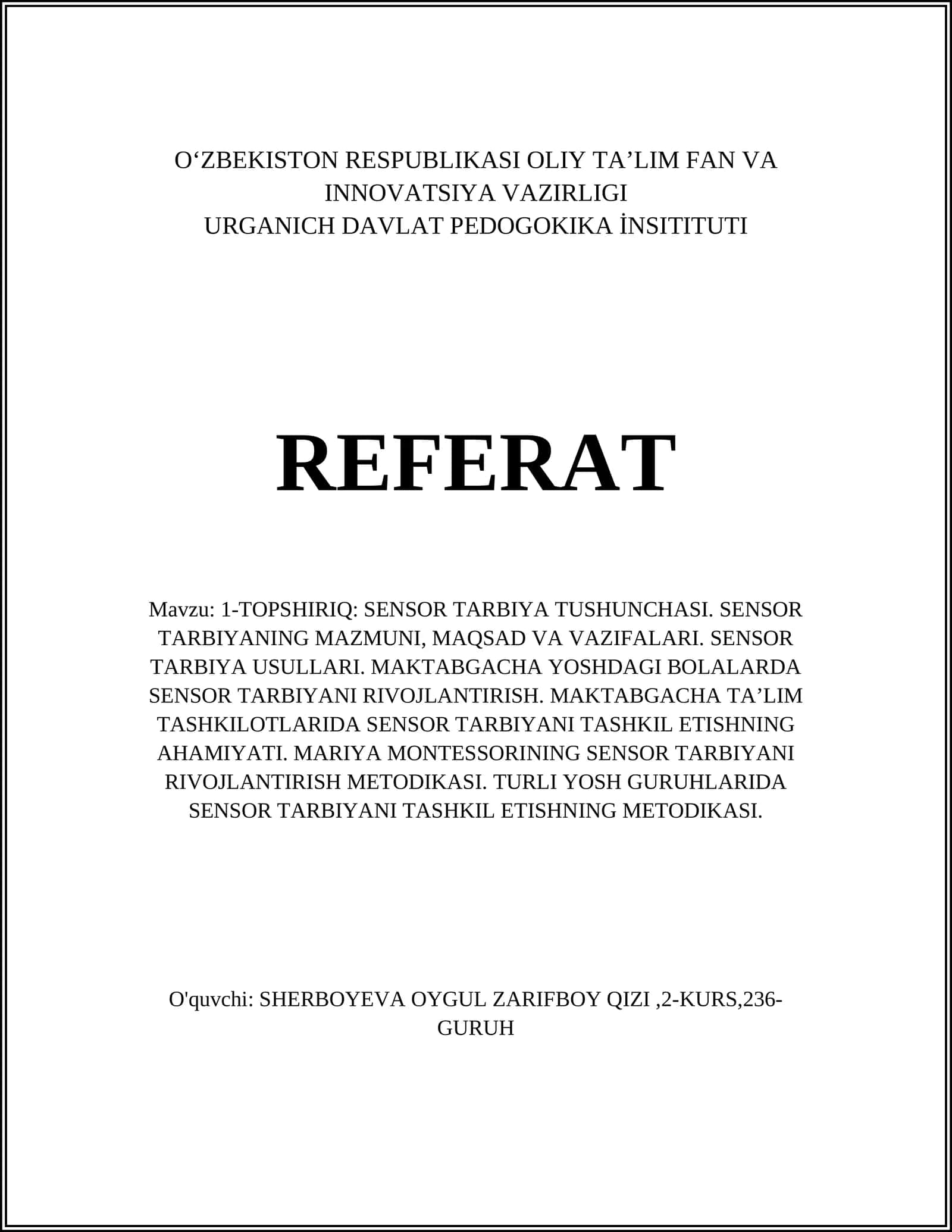 SENSOR TARBIYA TUSHUNCHASI 1