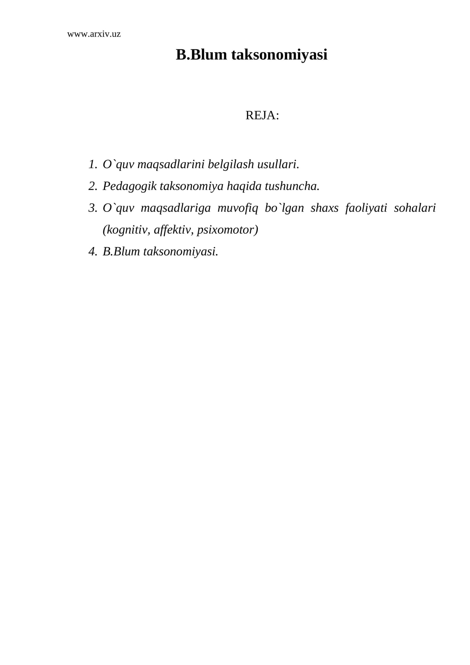 B.Blum taksonomiyasi 1