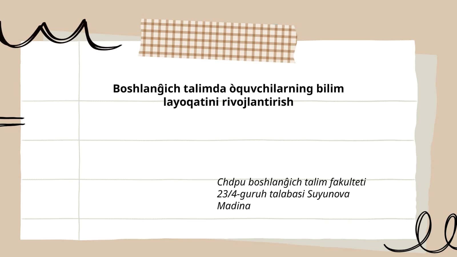 Boshlanĝich talimda òquvchilarning bilim layoqatini rivojlantirish 1
