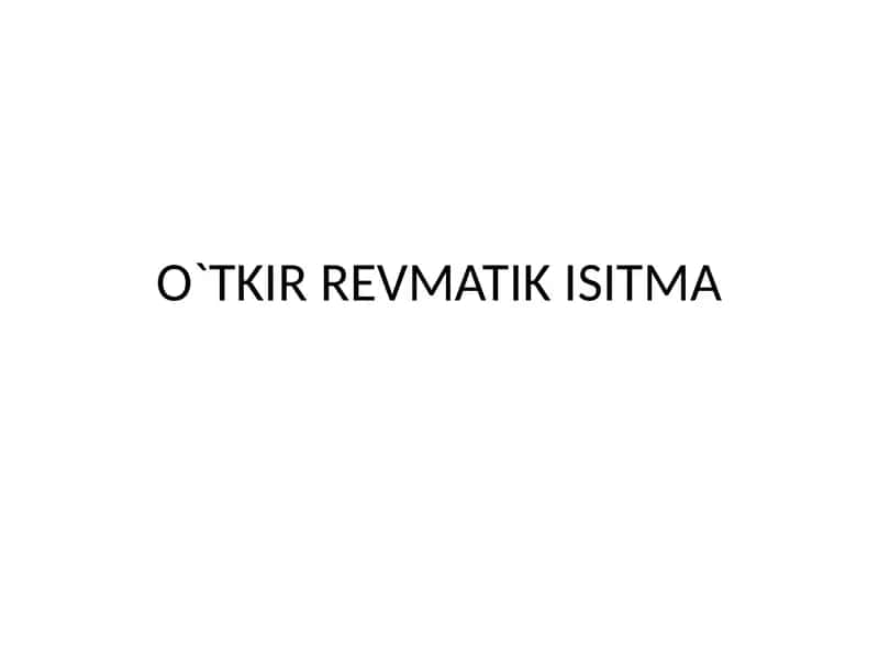 O`TKIR REVMATIK ISITMA 1