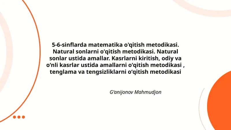 5-6-sinflarda matematika o'qitish metodikasi 1