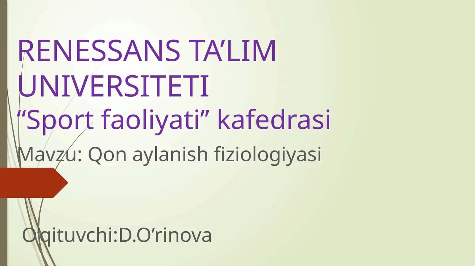 Qonaylanish fiziologiyasi 1