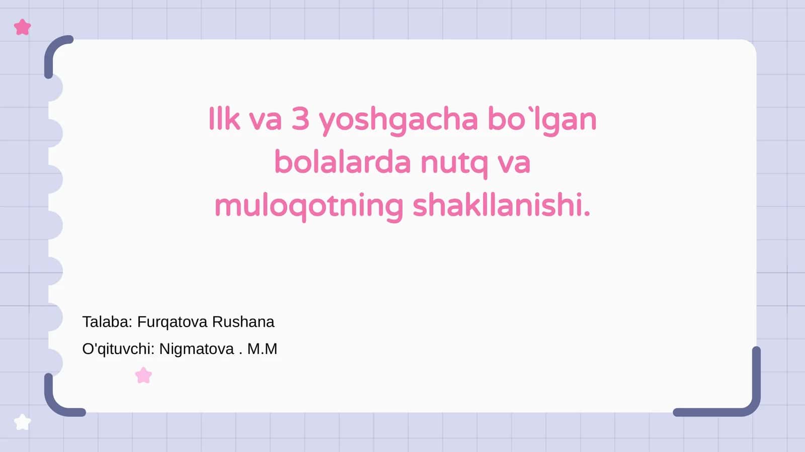 Nutq va muloqotning shakllanishi 1