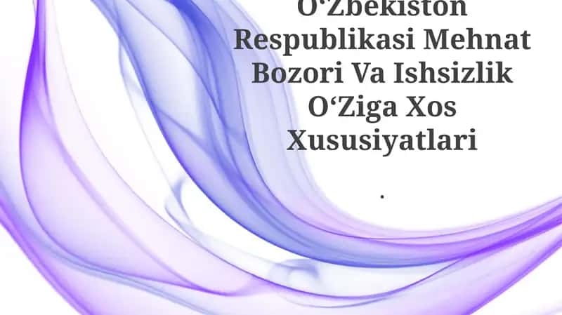 OʻZbekiston Respublikasi Mehnat Bozori Va Ishsizlik OʻZiga Xos Xususiyatlari 1