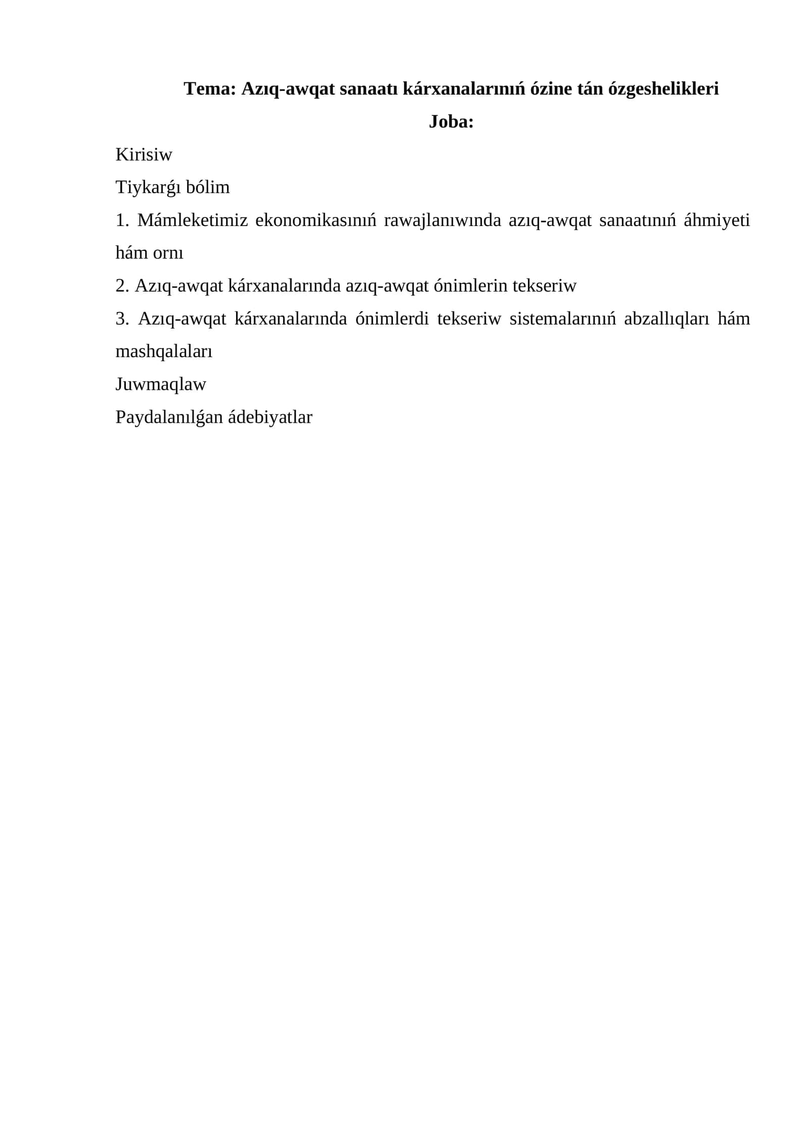 Azıq-awqat sanaatı kárxanalarınıń ózine tán ózgeshelikleri 1