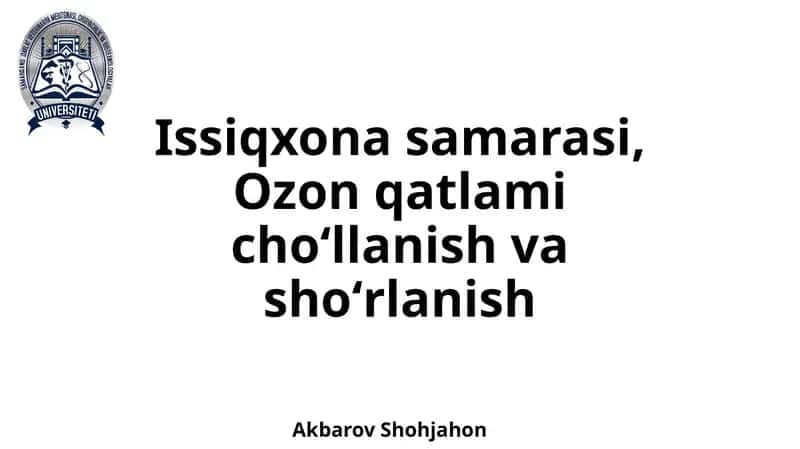 Issiqxona gazlari 1