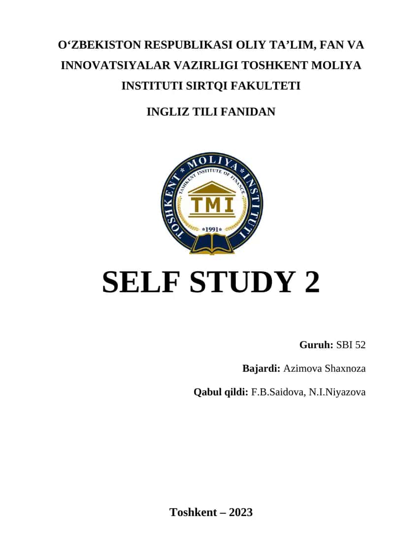 SELF STUDY 2 1