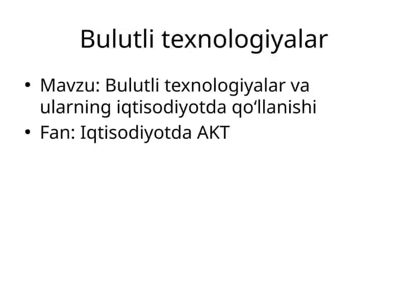 Bulutli texnologiyalar